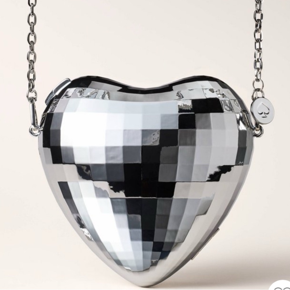kate spade new york x Target Silver Disco Heart Crossbody Bag NWT